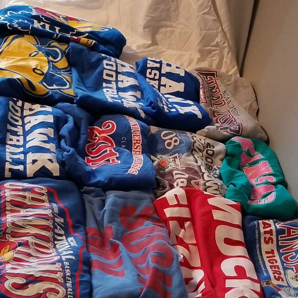 13 KU t shirts, KU BASKETBALL